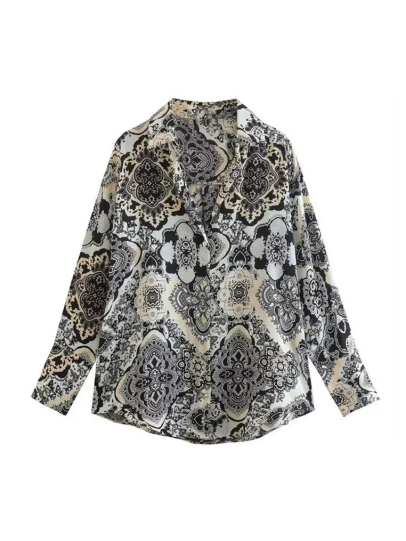 2023 New Female Elegant Ladies Tops High Quality Office Lady Blouses Satin Long Sleeve Women Summer Blouse Button Up Shirt