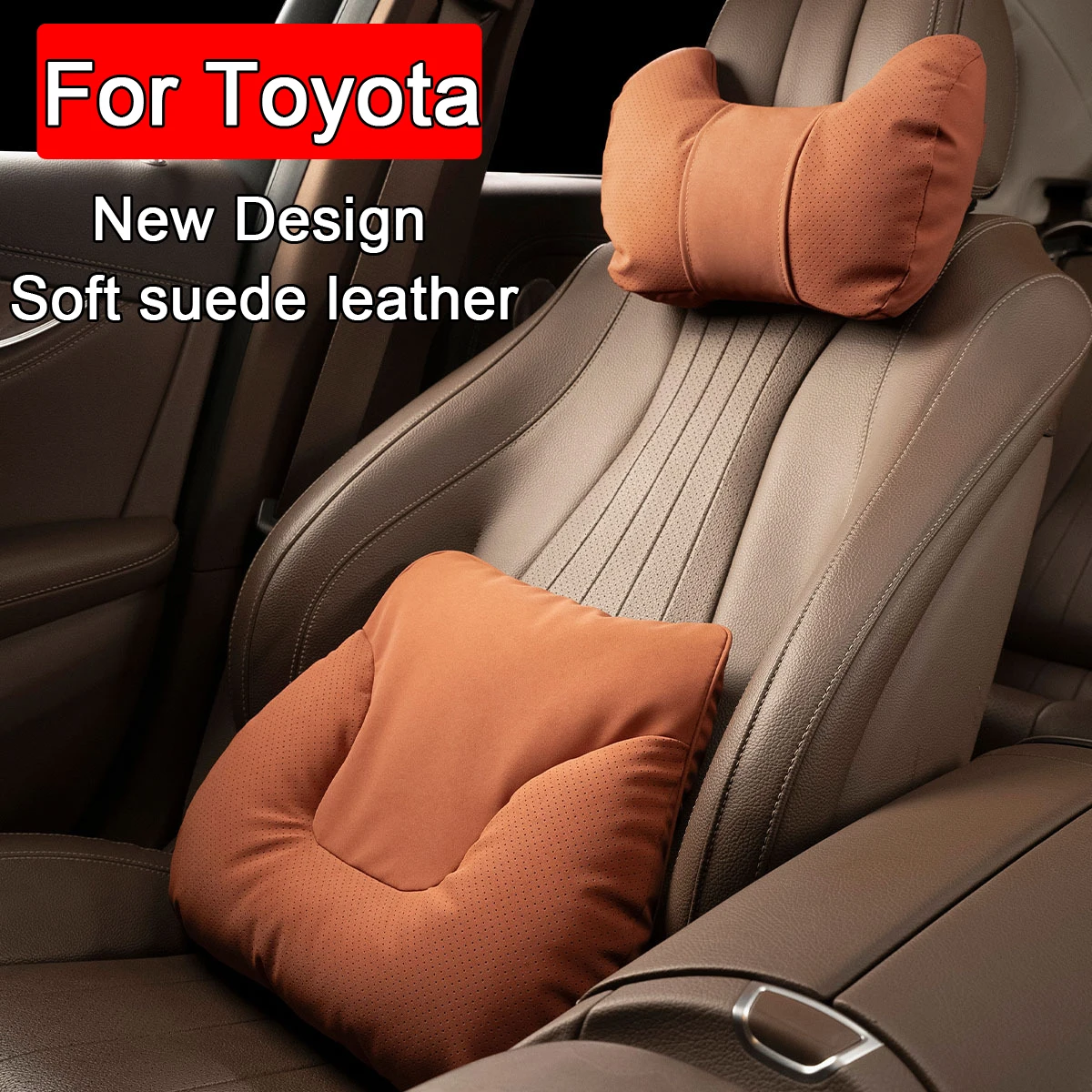 

New upgrade Car Headrest Neck Pillow Soft Support Seat Waist Pillows For Toyota Camry CHR Corolla Rav4 Yaris Prado Land Cruiser