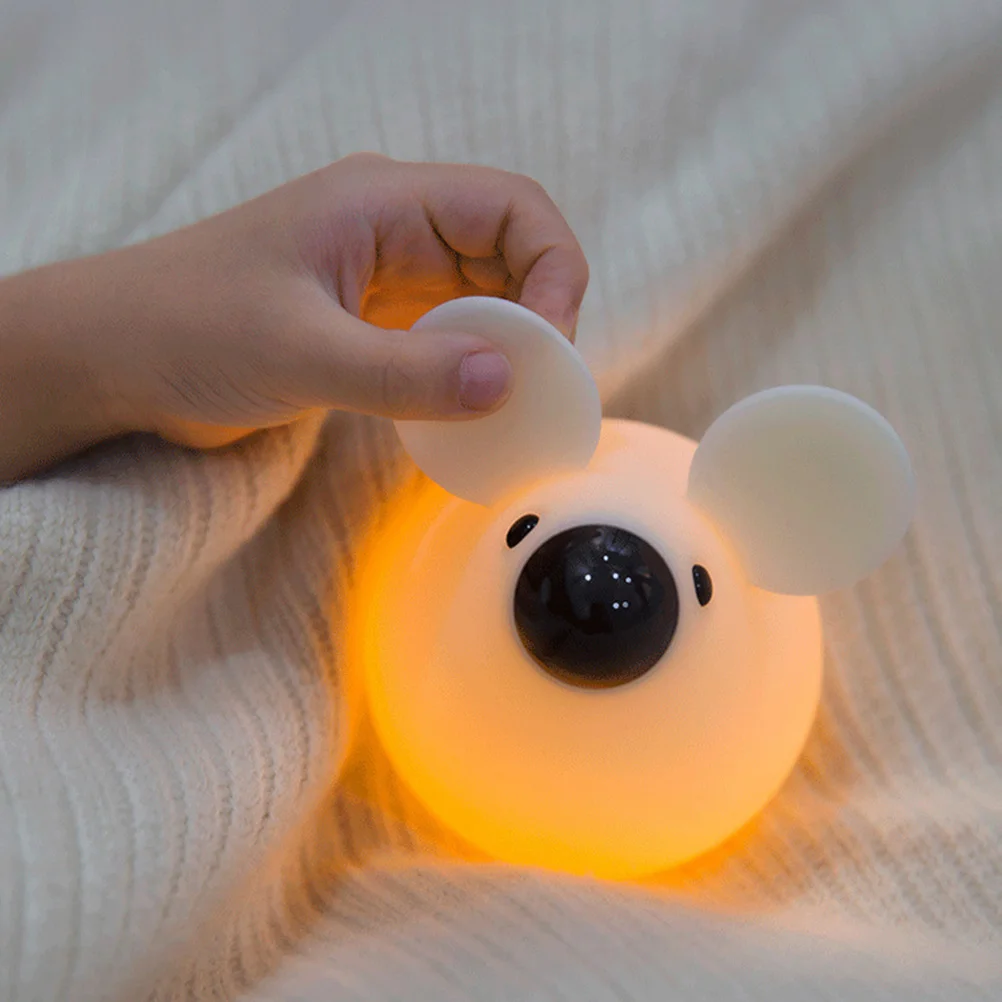 

1Pcs Dimmable Cartoon Rat Shaped Night Light ABS Silicone Bedside Lamp Bedroom Table Decor Cartoon Rat Night Light