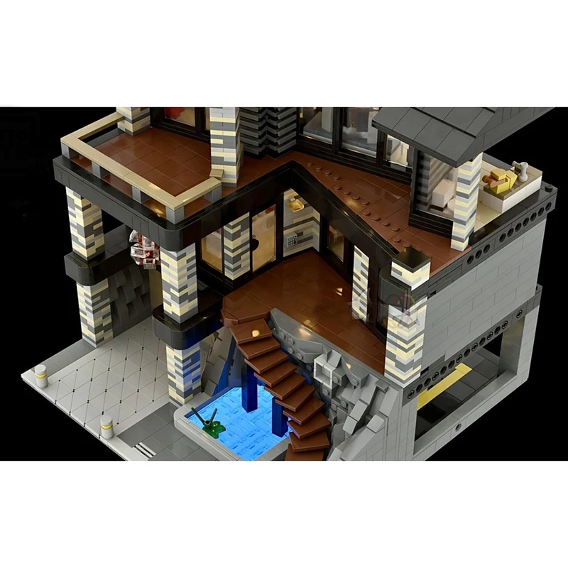 シティストリートビューモデル Moc ビルディングブリック ヴィラ インペリアモデル テクノロジーモジュラーブロック ギフト クリスマスおもちゃ DIY組み立てセット