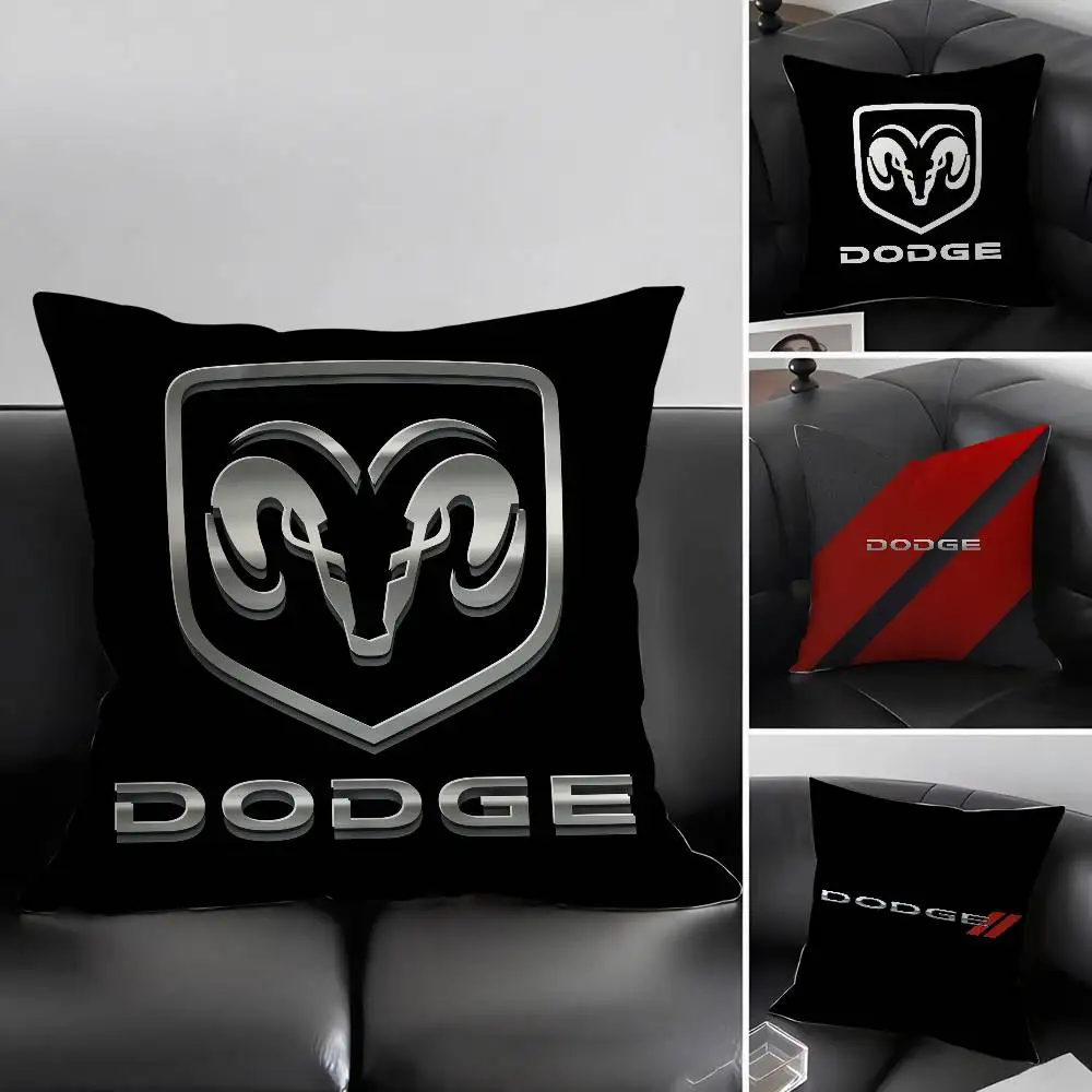 

Car Logo D-DodgeS Pillow Case Short Plush Double-sided Printing Home Machine Washable in Winter Cushion Cover