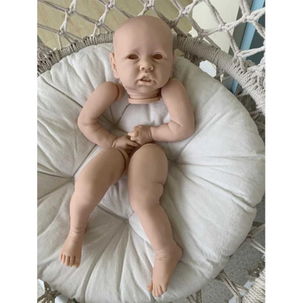 23inch Unfinished Reborn Doll Kit Saskia Big Size DIY Blank Doll Parts with Cloth Body and Eyes Unpainted Vinyl Doll Kit Reborn