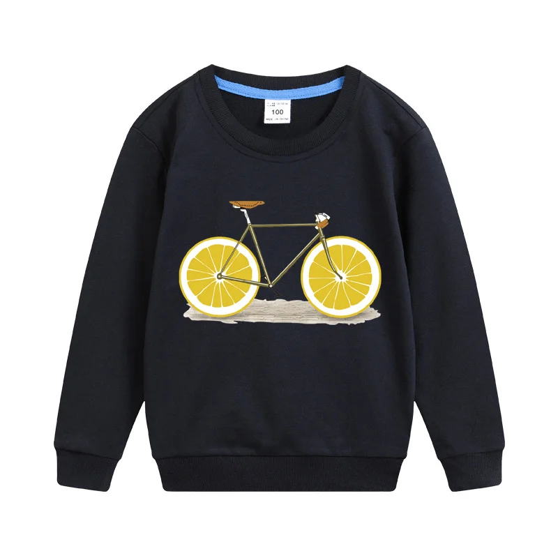 Aimi Lakana Children Autumn Winter Sweater Lemon Cycling Sweatshirt Boys Casual Coat Girl Cotton Top