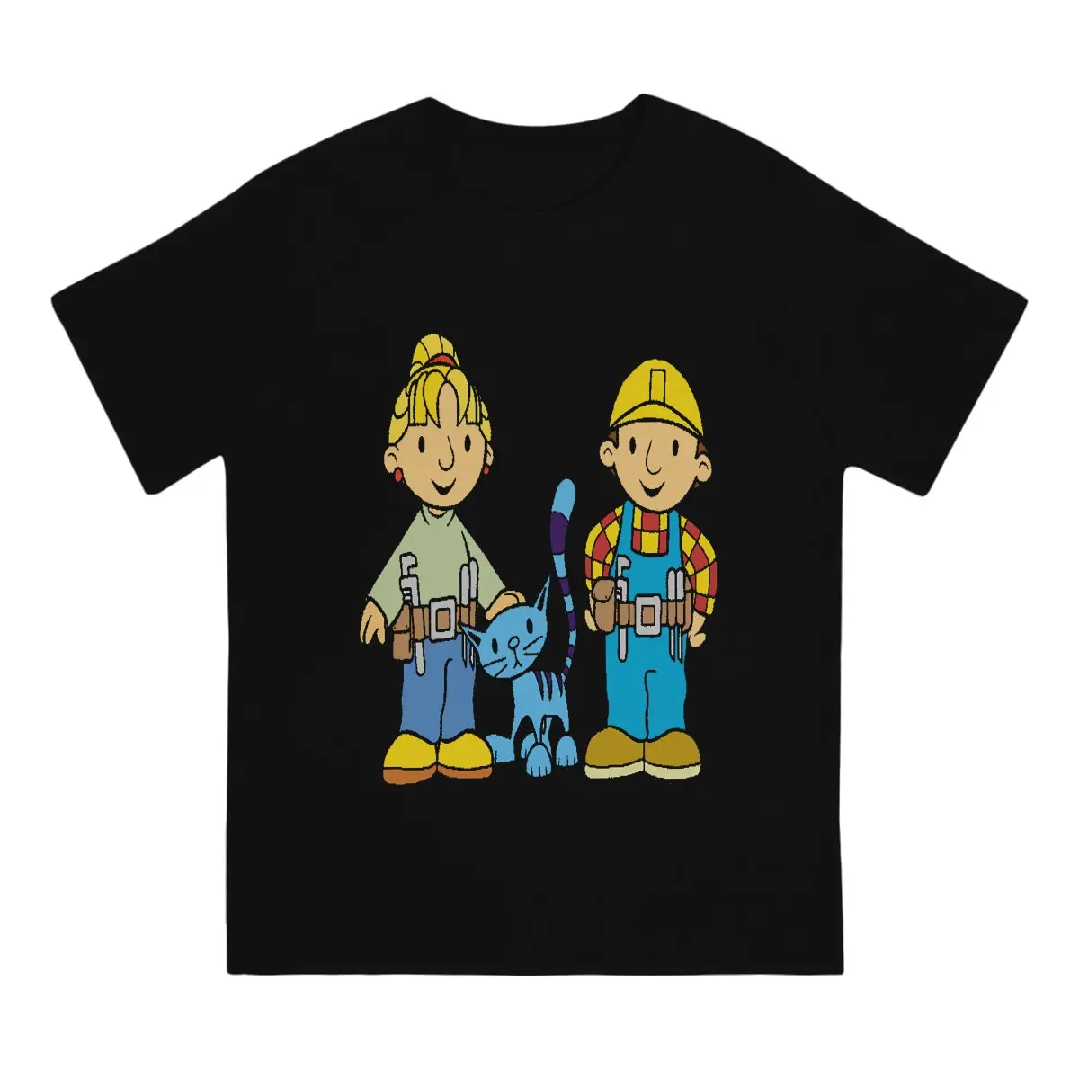 Friends Style Polyester TShirt Bob The Builder Cartoon Comfortable New Design Graphic  T Shirt Short Sleeve