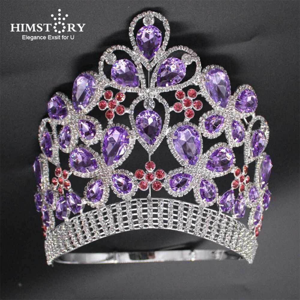 HIMSTORY Royal Queen Crowns Miss Universe Bridal Tiara Women Luxury Pageant Diadem Wedding Hair Accessories