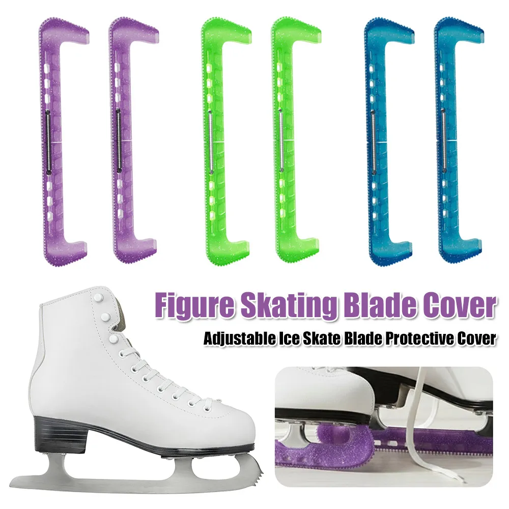 

Figure Skating Blade Cover Anti-Slip Crystal Jelly Color Blades Guards Heavy-Duty PVC Protectors for Hockey & Figure Skates