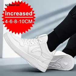 Elevator shoes for fashion men casual sneakers men invisible height increase breathable lift 8 cm luxury