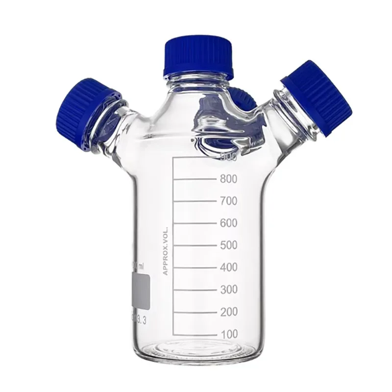 Two-port/three-port/four-port screw port mobile phase liquid bottle chromatography solvent bottle high borosilicate glass