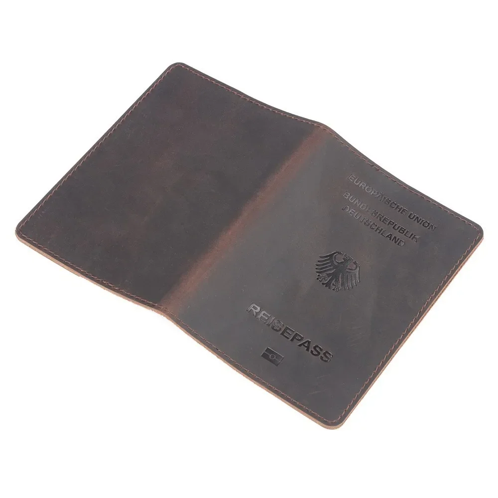 Moterm Cowhide Card Bag for Germany Handmade Passport Cover Retro Designed For German Card Holder Business Passport Case Bag