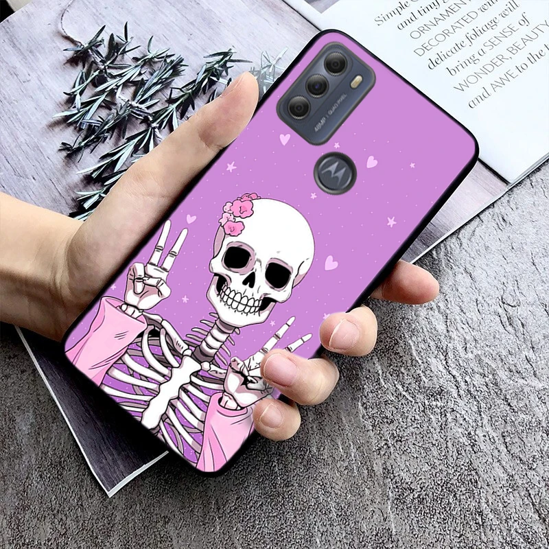 

Phone Case For Moto G85 G55 G05 G14 G75 G31 G50 G10 G20 G30 G60 G13 G32 G84 G54 G53 G72 G24 Power Skeleton Art