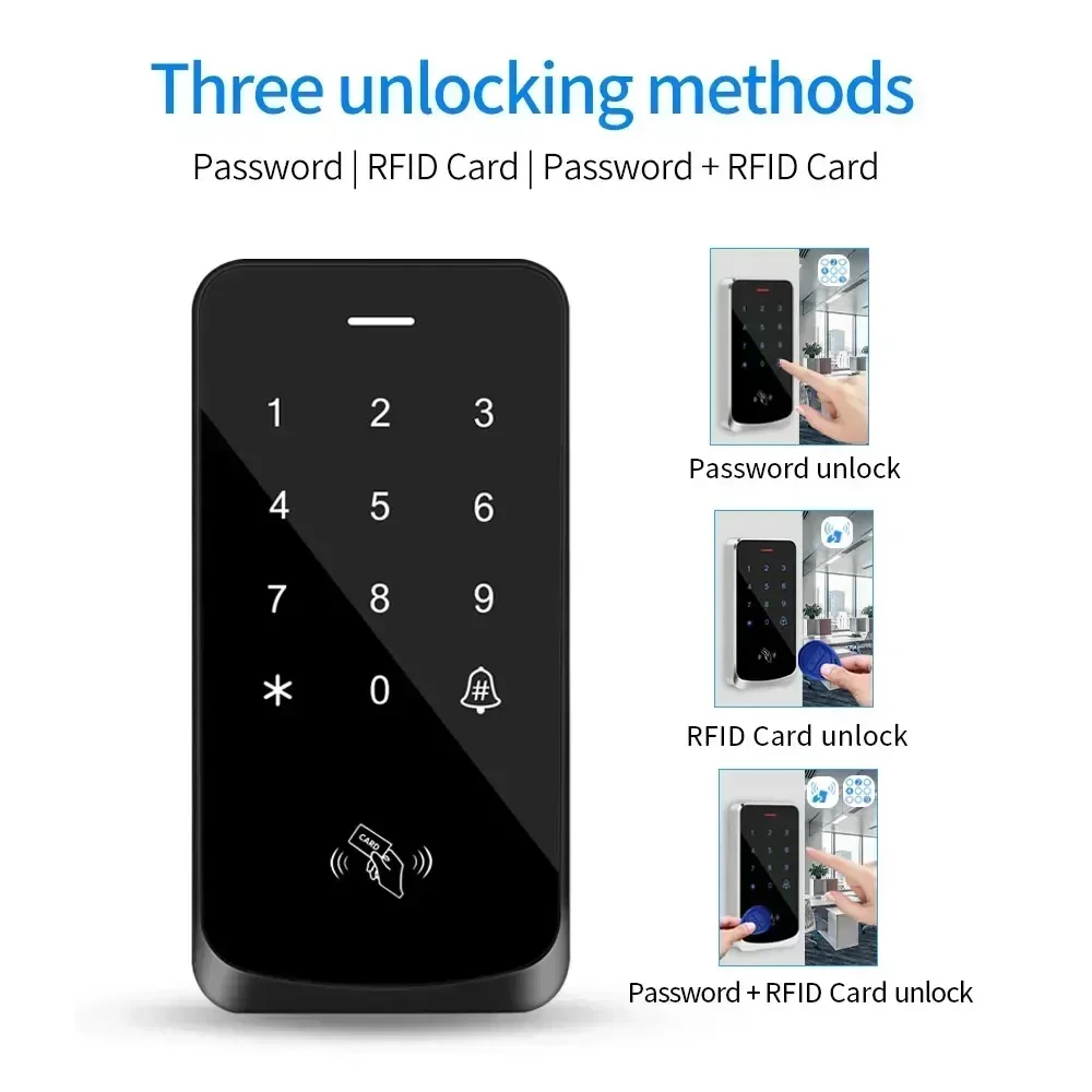 NEW IP67Waterproof RFID 125KHz Control Keyboard Touch Screen Access Controller Smart Electronic Door Lock Security & Protection