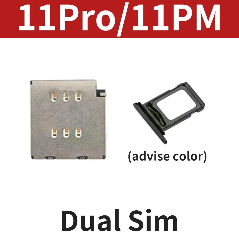 Dual Sim Card Reader Connector Flex Cable Card Tray Slot Holder Set For iPhone XR 11 12 13 Pro MAX  Phone Replacement Parts