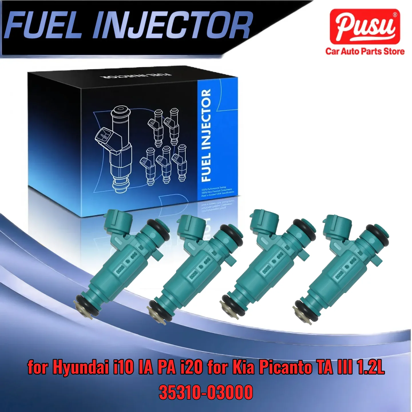 

4pcs Replacement Injector for Hyundai i10 IA PA i20 for Kia Picanto TA III 1.2L Replaces 35310-03000