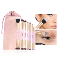 MAANGE 7pcs/set Makeup Brush with Bag Double Head Foundation Concealer Brush Eyeshadow Eyeliner Brush Skin-friendly Makeup Tools