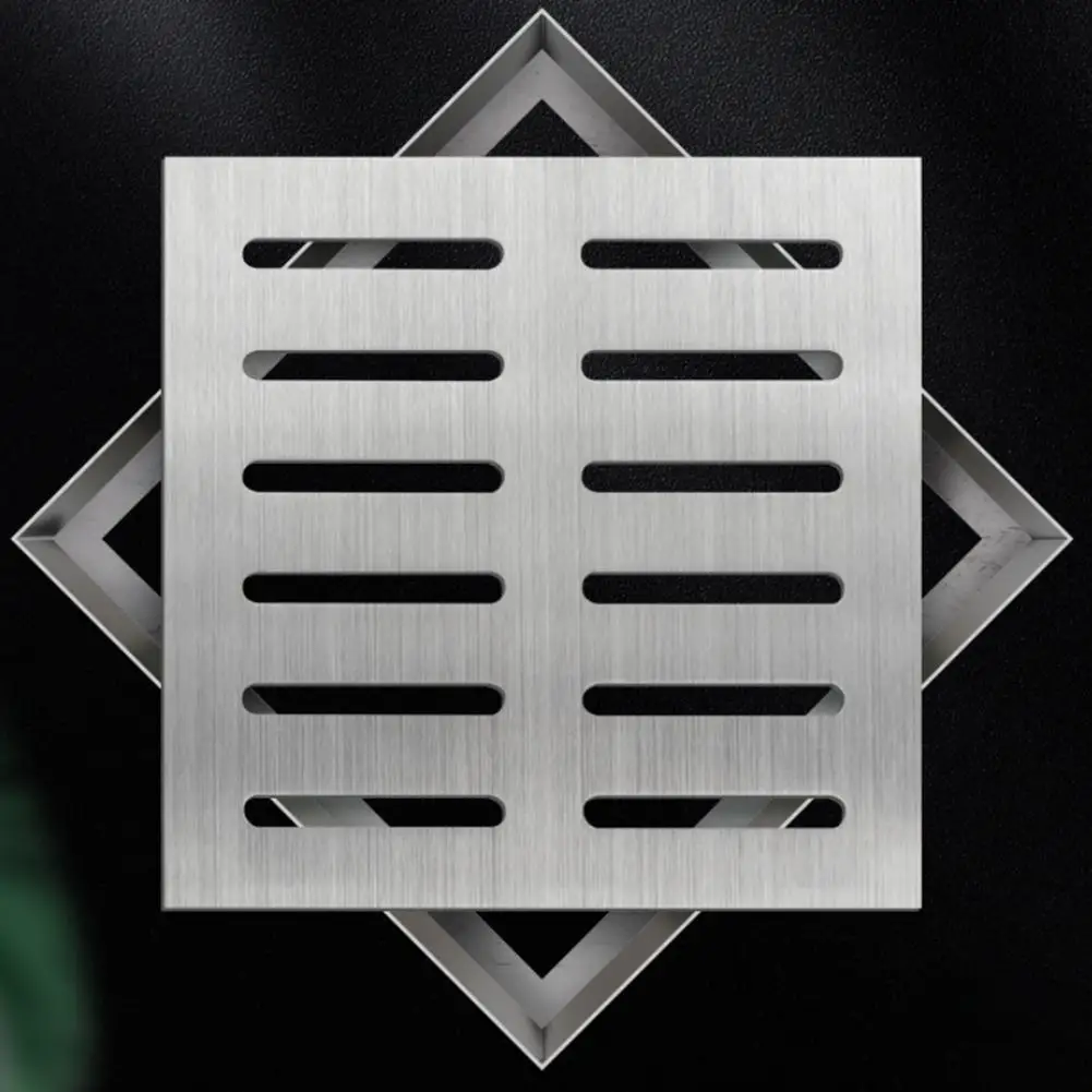Stainless Steel Drain Grate Outdoor Drainage Cover Channel Grate Rainwater Square Floor Drain Cover For Garden Landscape