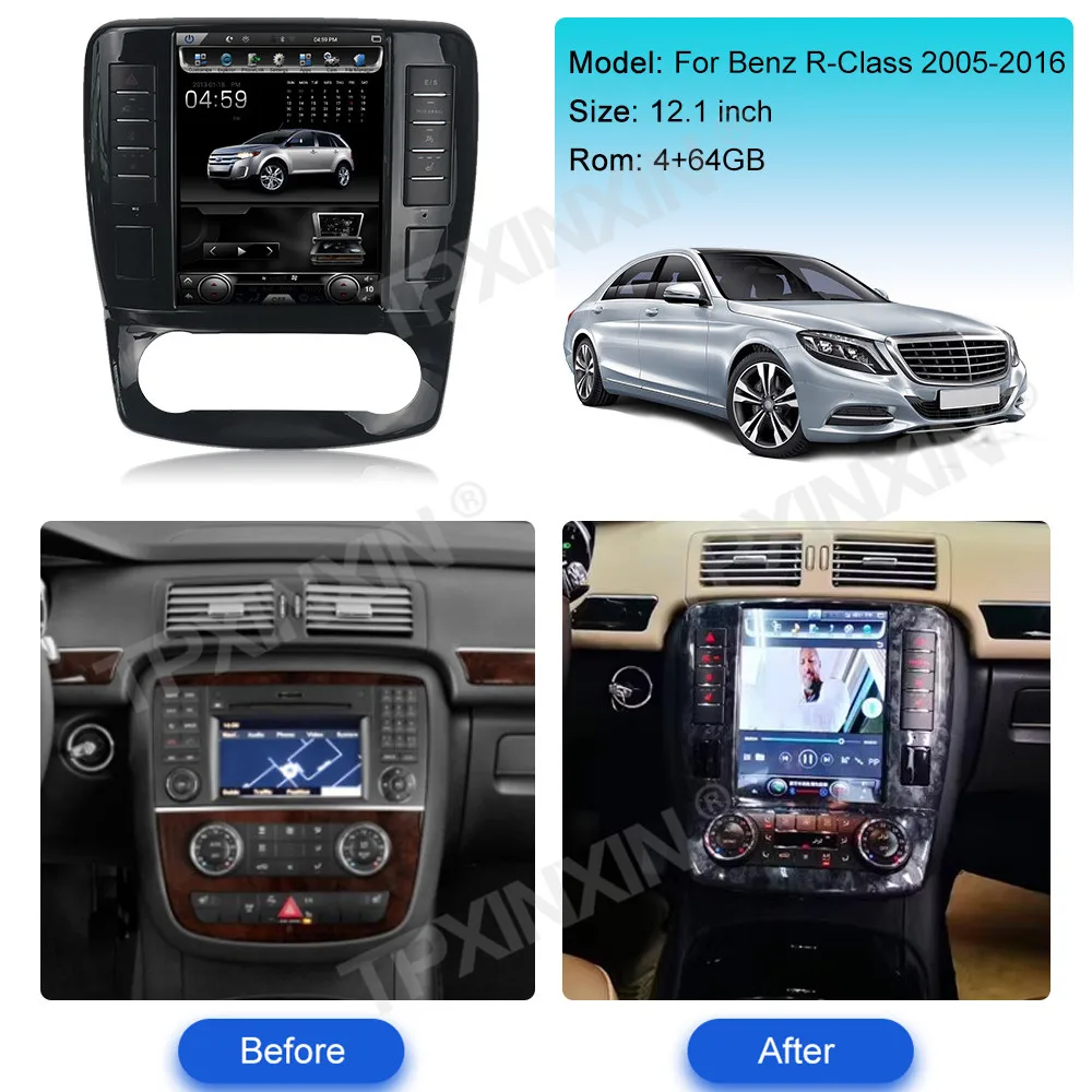For Mercedes Benz R Class W251 2005-2014 Android Car Radio 2Din Stereo Receiver Autoradio Multimedia Player GPS Navi Head Unit