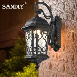 SANDIY Externe muur Sconce Lamp Retro Tuinverlichting Waterdichte Exteior Verlichting voor Balkon Terras Patio Huis Decor Armatuur Yard Straatverlichting Armatuur IP65 Europese Porch Lamp 110V/220V/230V