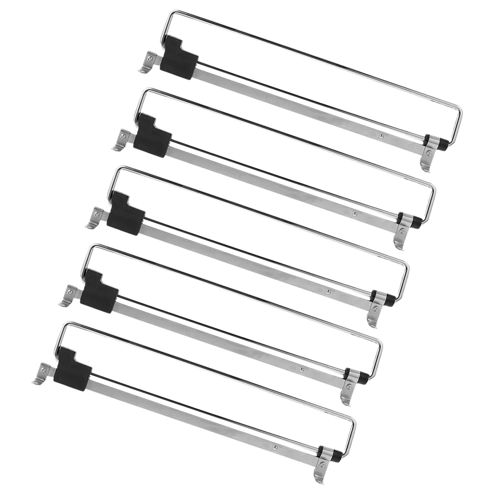 

5 Pcs Adjustable Closet Rod Wardrobe Bar Iron Clothes Rail Smooth Surface Hanging Clothes Easy Installation Save Space