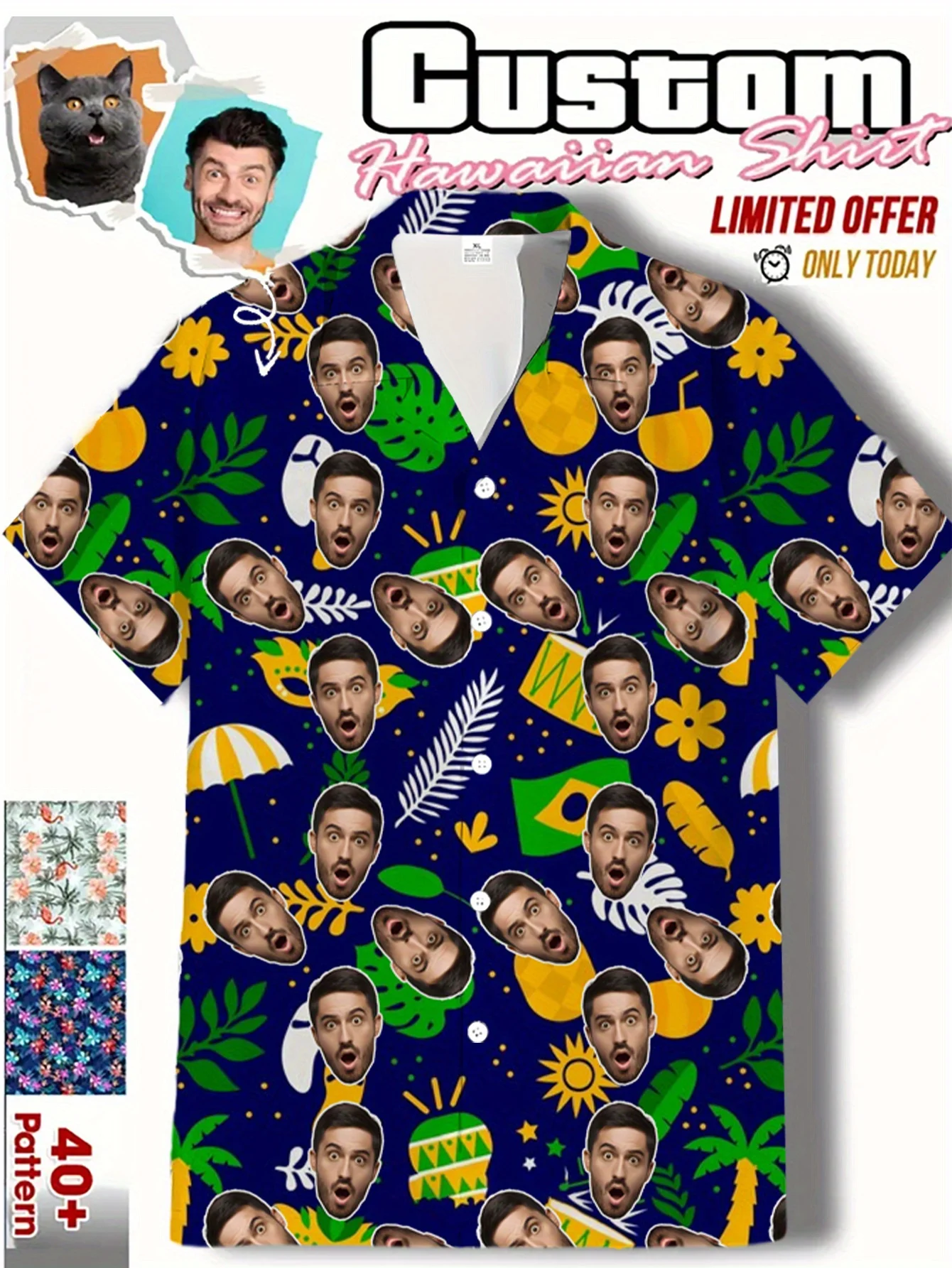 Free Customization Hawaiian Shirt Custom Photo Shirts Men Women Clothing