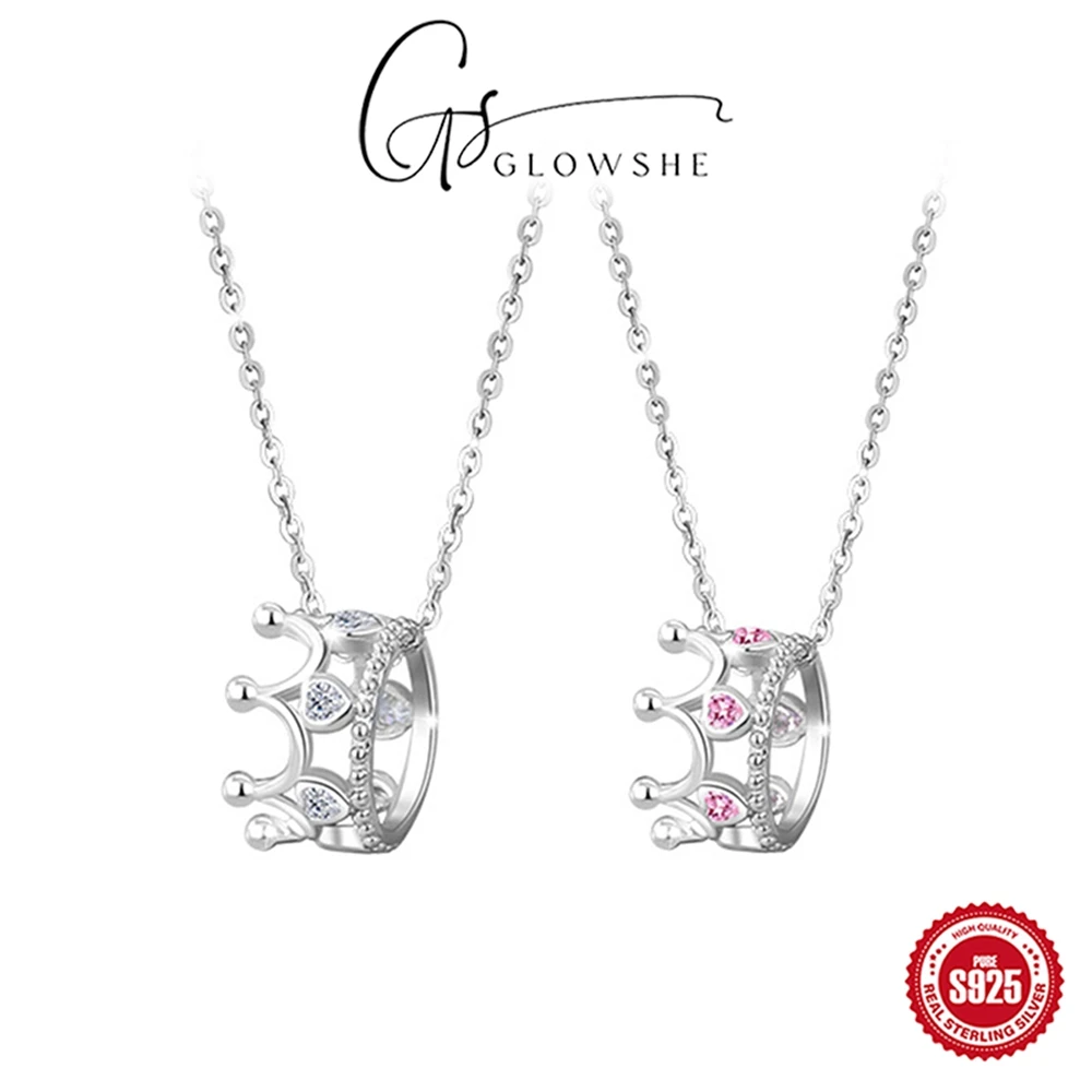 

Glowshe 100% 925 Sterling Silver Flower OT Buckle Necklace Banquet Fine Jewelry Women's Elegant Neck Jewelry High Quality Gift