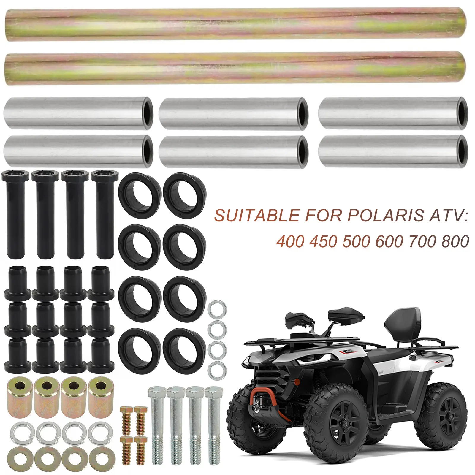 

OE:5020826 A-Arm Bushing Shafts Kit Rear Left & Right Shafts Kit Rear Upper Mounts for Polaris Sportsman 400 450 600 700