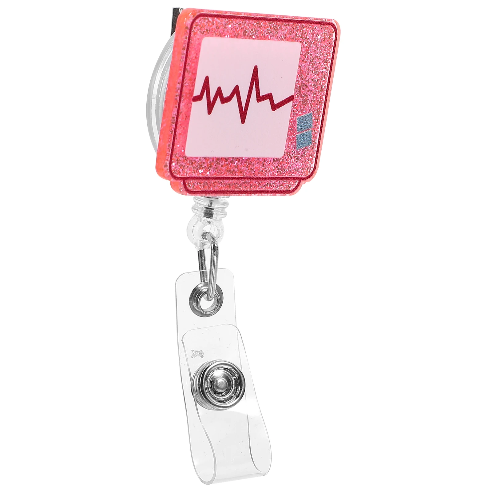 

ECG Badge Medical Id Card Holder for Doctors Multi- Care Holders Nurses Medicine Clip Pink Work