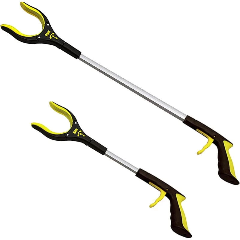 

2-Pack 34 Inch and 21 Inch Grabber Reacher with Rotating Jaw - Mobility Aid Reaching Assist Tool