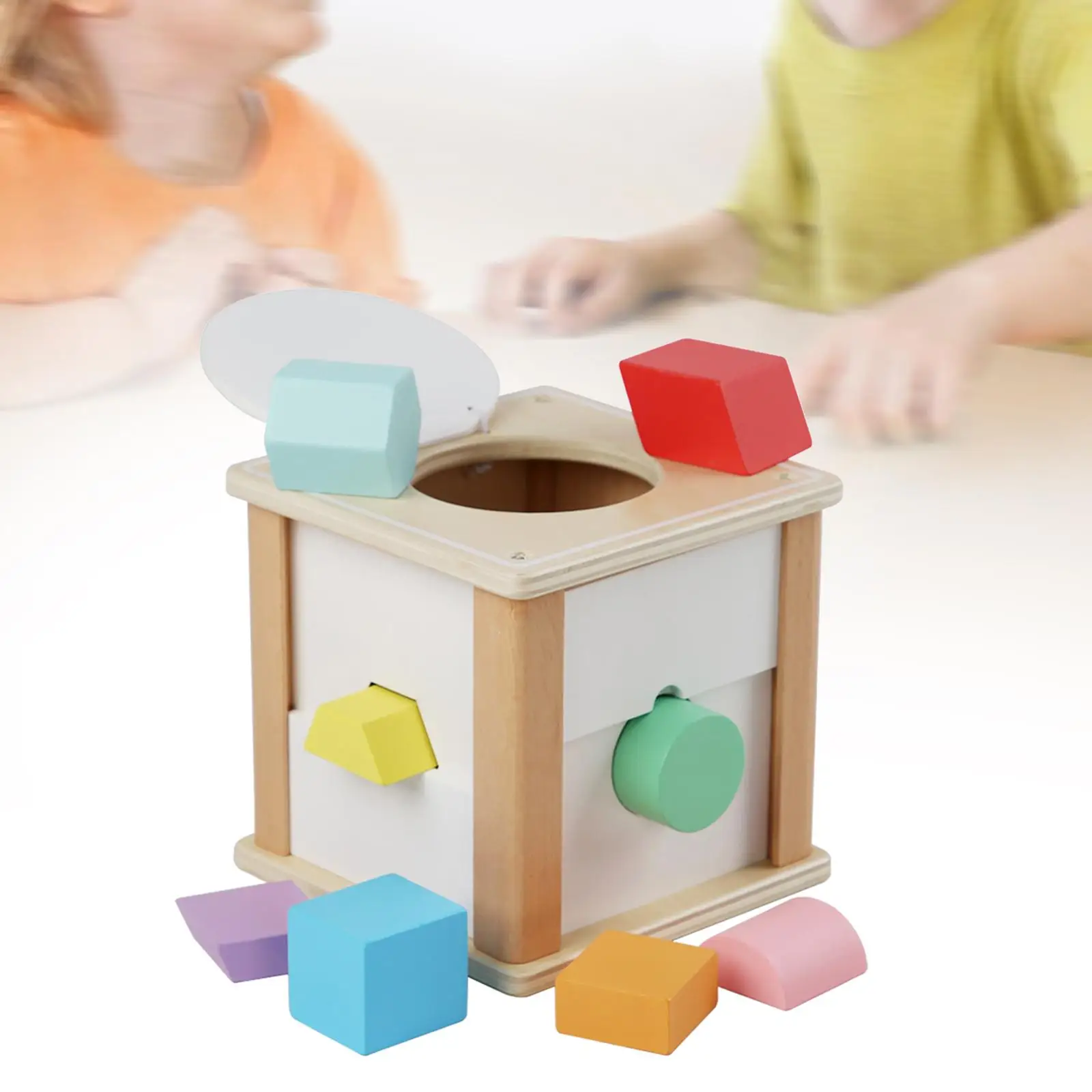 Toddlers Shape Sorter Toy Wooden 6 in 1 Play Early Developmental Montessori Box