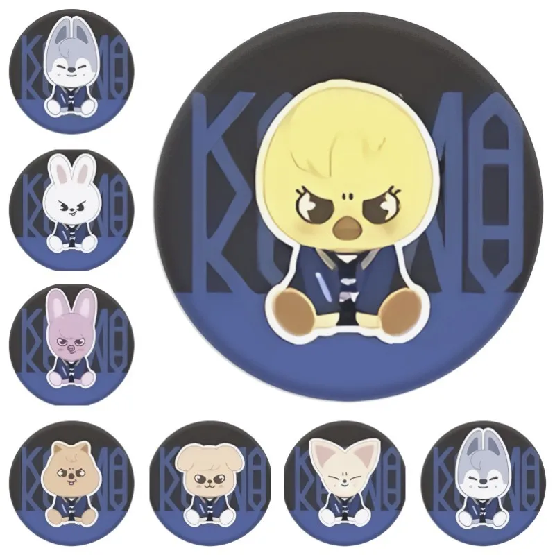 

Значок с мультяшными животными SKZOO 58 мм, круглая брошь Stray Kids, жестяной значок-брошь, украшение для рюкзака и одежды, подарок для фанатов