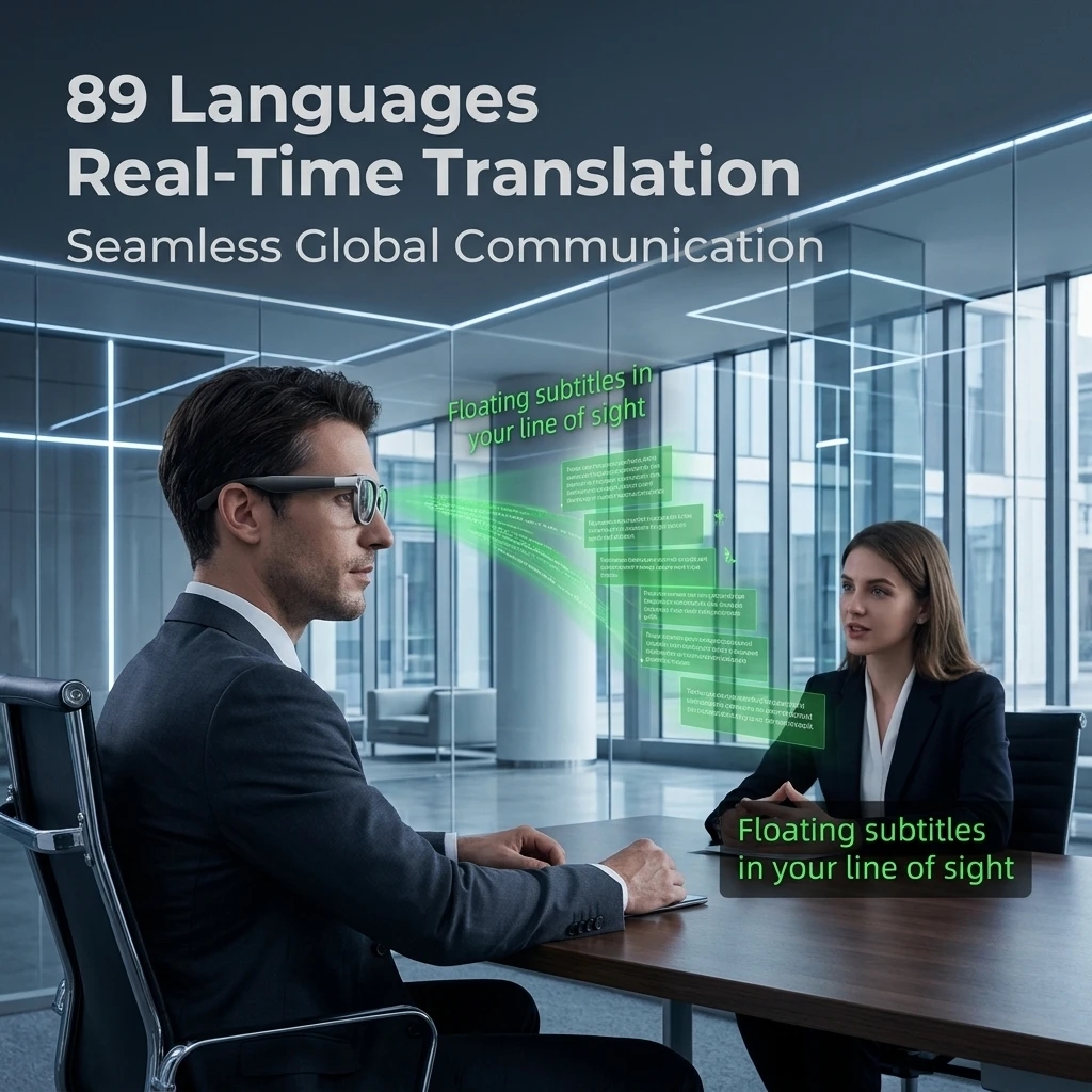 Domars AI Smart Glasses 20MP Camera AR Near-Eye Display 168 Languages Real-time Translation Navigation Teleprompter