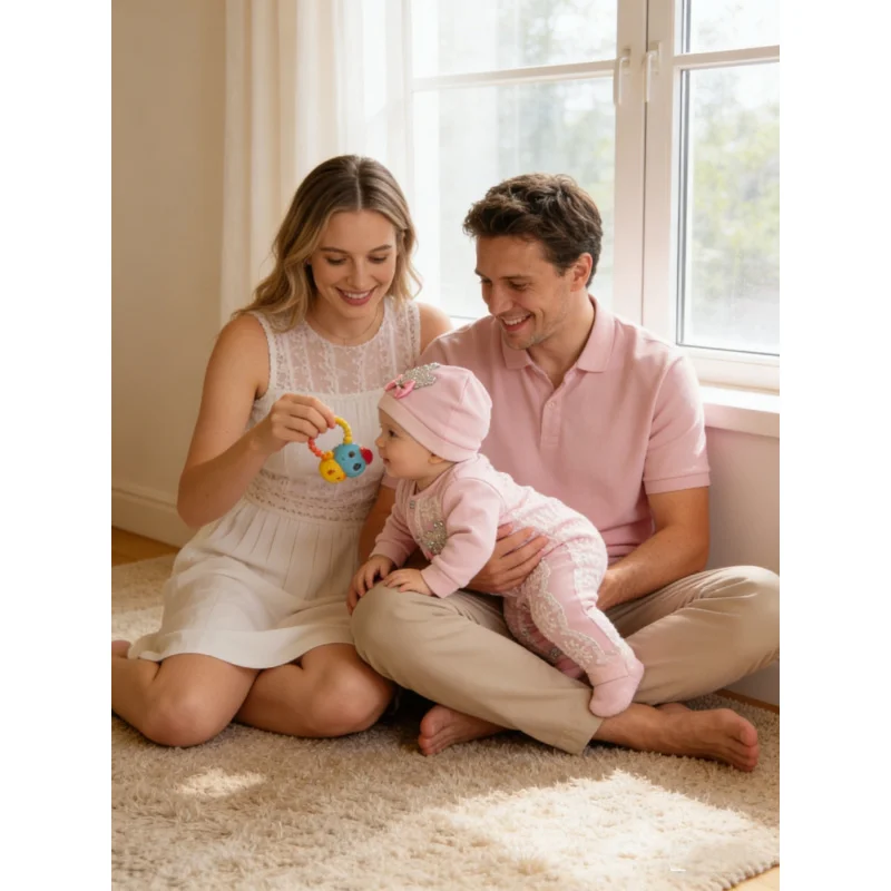 

Newborn baby girl3Two-piece jumpsuit set Lace decoration Soft, breathable, and skin-friendly Daily wear for all four seasons Cut