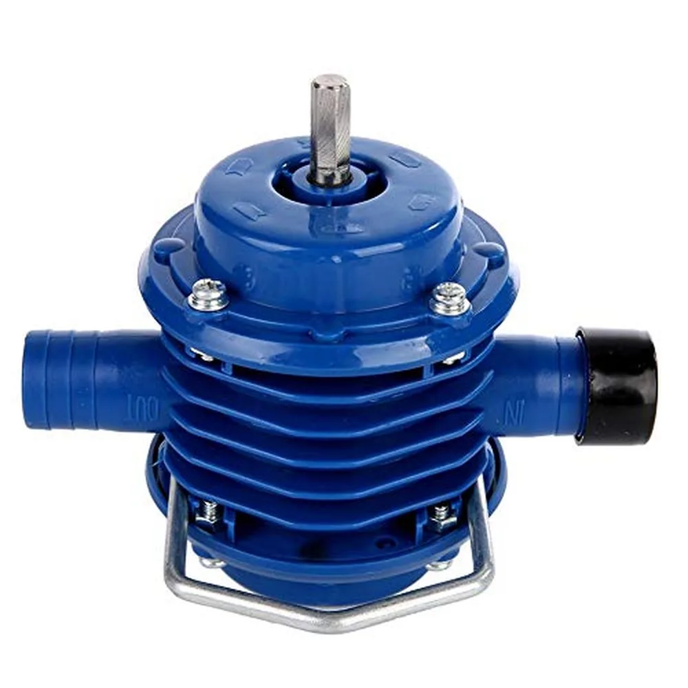 Keenso Modern and Reliable Blue Hand Drill Pump, J137 Mini Electric Water Transfer Pump for Home Garden, Plastics