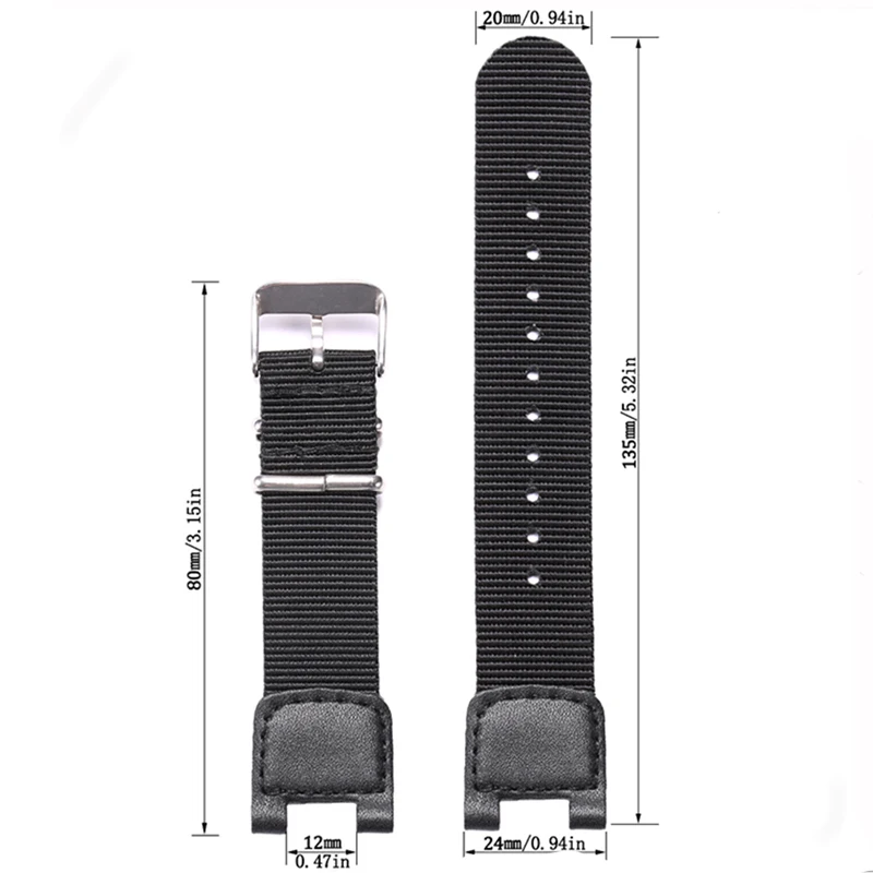 24mm Premium Nylon Strap For Casio SGW-100 PAS-400B GW-3000B GW-3500B Men's Sports Watch Accessories Watch Band Wristband