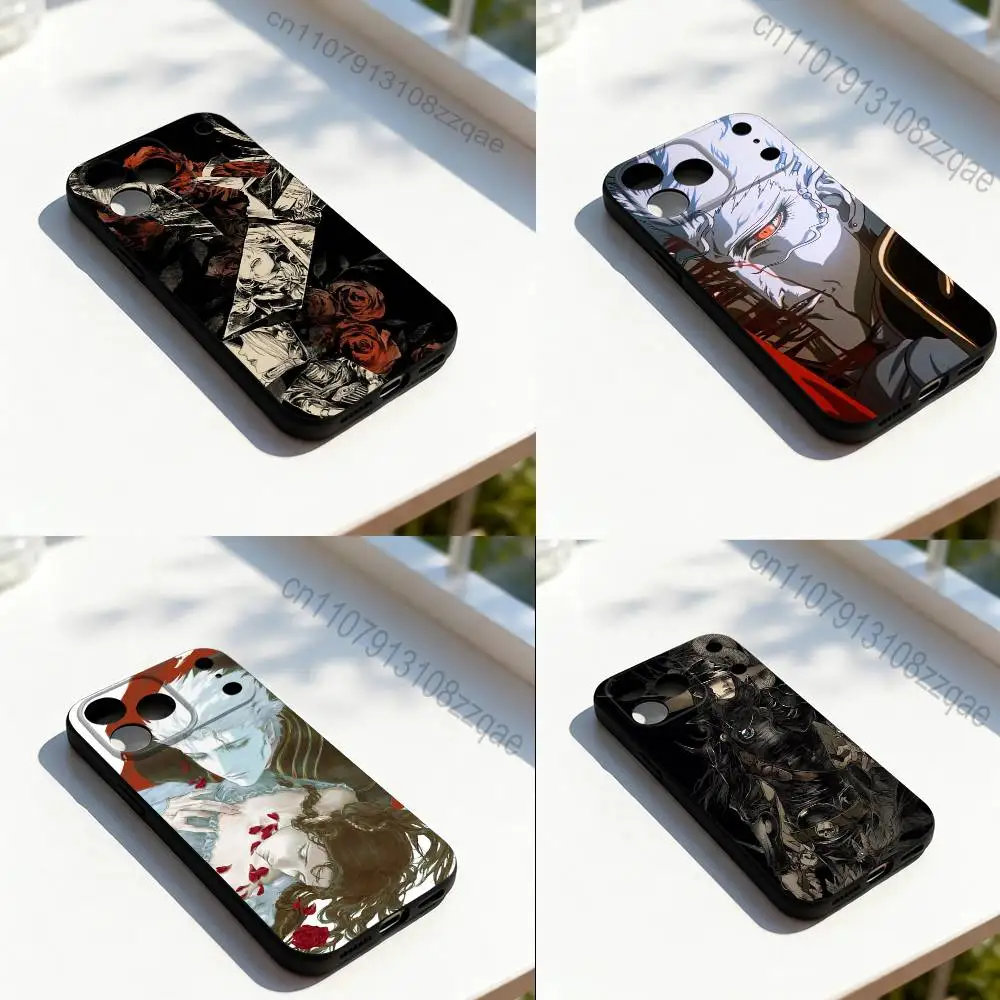 

Comics Vampire H-Hunter D For iPhone 17,16,15,14,13,12,11,Pro,Max,Plus,E,SE4,Air,Mini Black Soft Cover Phone Case