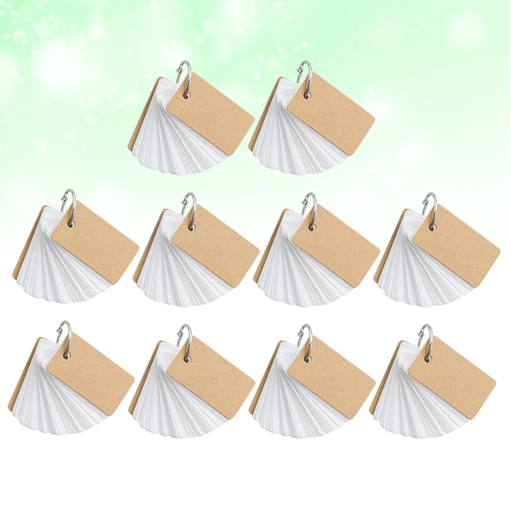 

10pcs Kraft Paper Memo Pad Single Hole Punched Metal Ring Portable Mini Notebook School Office Stationery Supplies Pocket