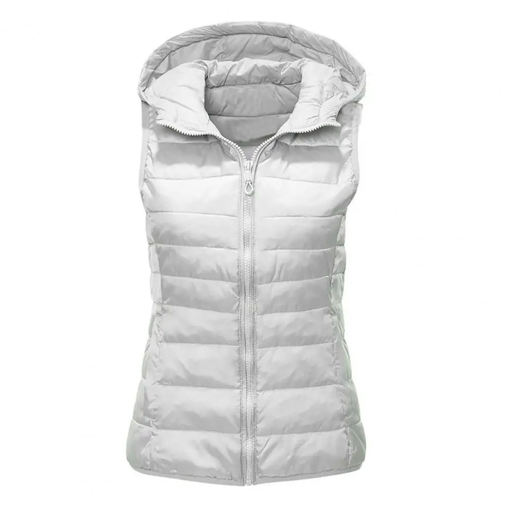 women Waistcoat Women Vest Autumn Winter Sleeveless Waistcoat Warm Lightweight Hooded Padded Ladies Jacket Cold-poof Outwear