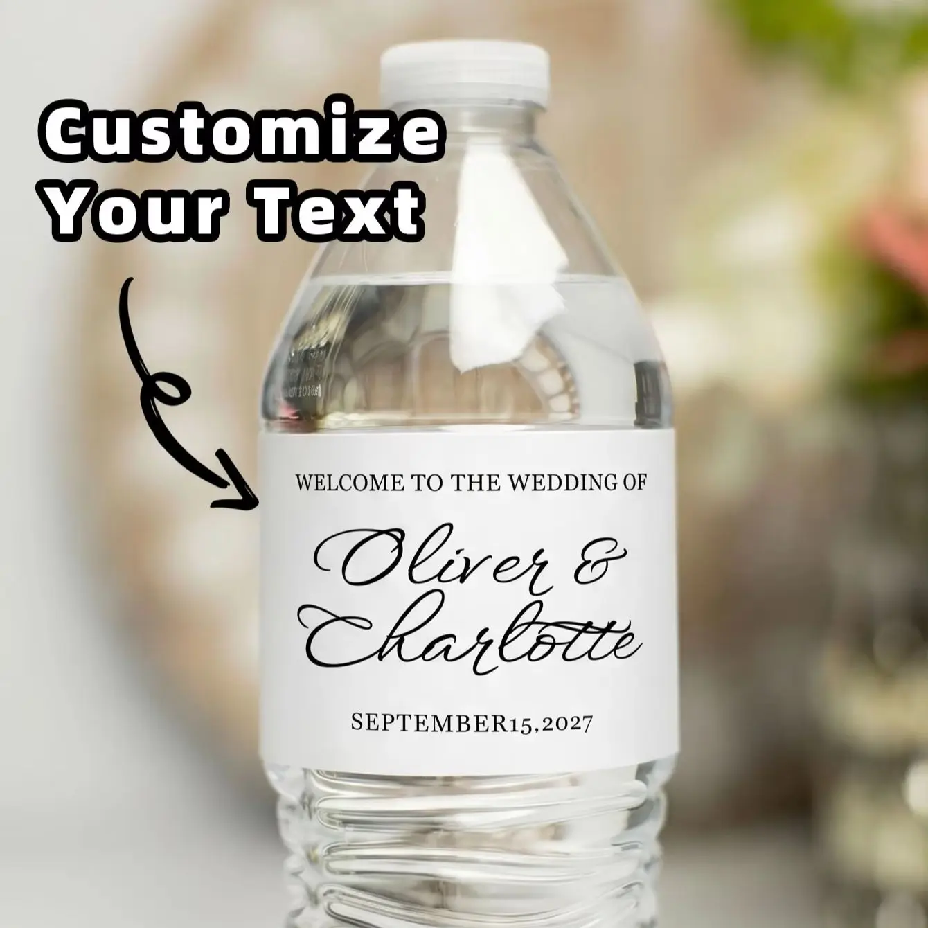 1‑60Pcs Custom Water Bottle Stickers, 21x5cm Personalized Text Tags, Wine Bottle & Home Glass Vessel Styling Decoration