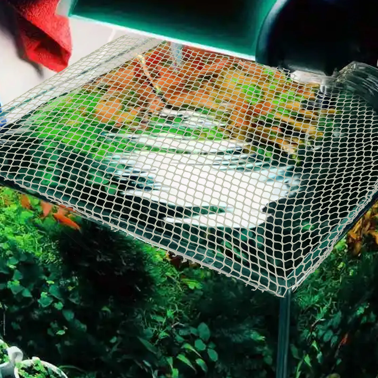 

Fish Tank Anti-escape Net Terrarium Mesh Cover Aquarium Skimmer Turtle Screen White Breathable Fish Tank Supplies
