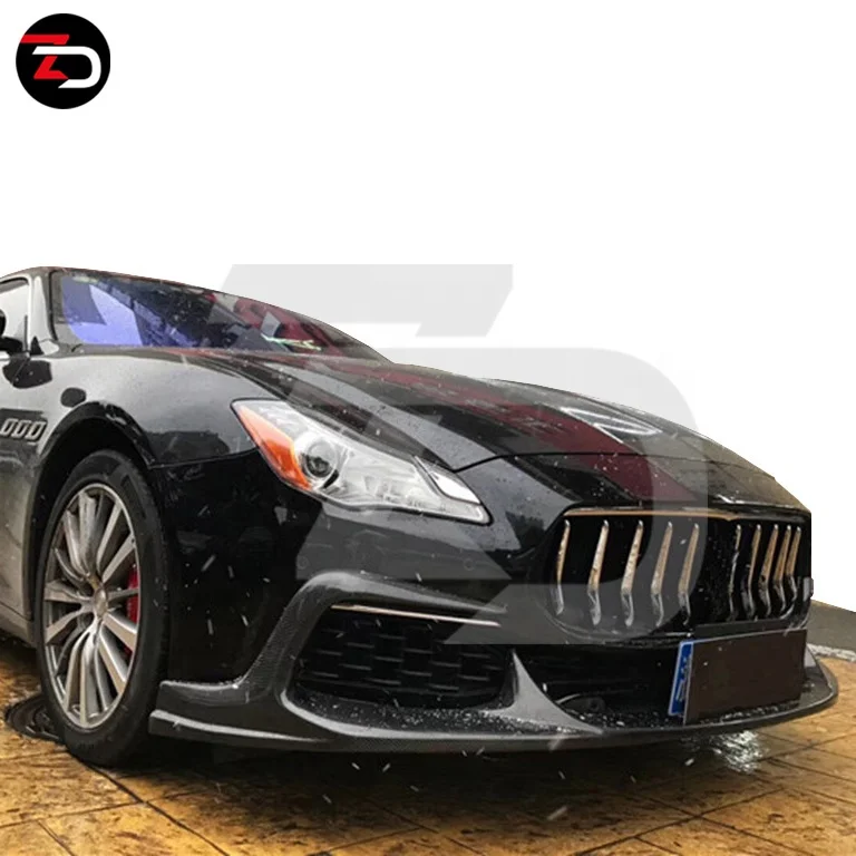 Carbon Fiber Body Kit Front Bumper Lip Rear Bumper Diffuser Side Skirts For Maserati Quattroporte 2017 up Change To ZD Style