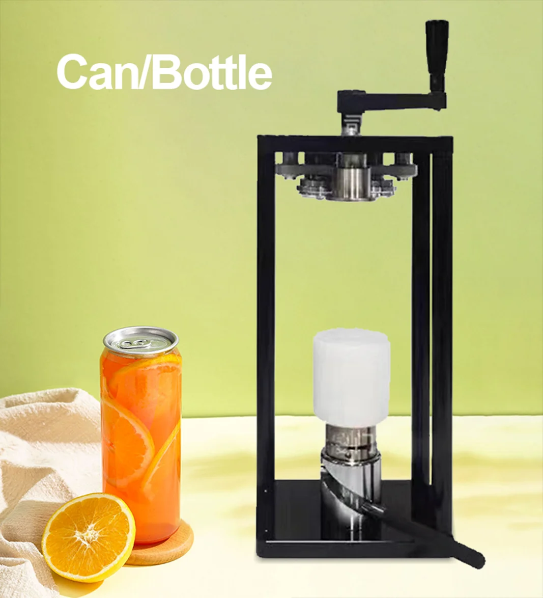 Manual Can Sealer Hand Crank Rotary Seaming Machine 55MM PET Plastic Aluminum Tin Soft Drinks Coffee Bubble Tea Can Sealer