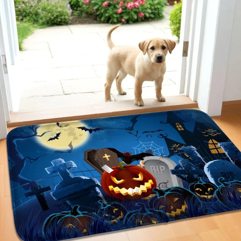 Halloween Horror Kürbis Muster Fußmatten für Indoor Outdoor Dekoration Fußmatte Schlafzimmer Wohnzimmer Kleiner Teppich Badezimmer Pad