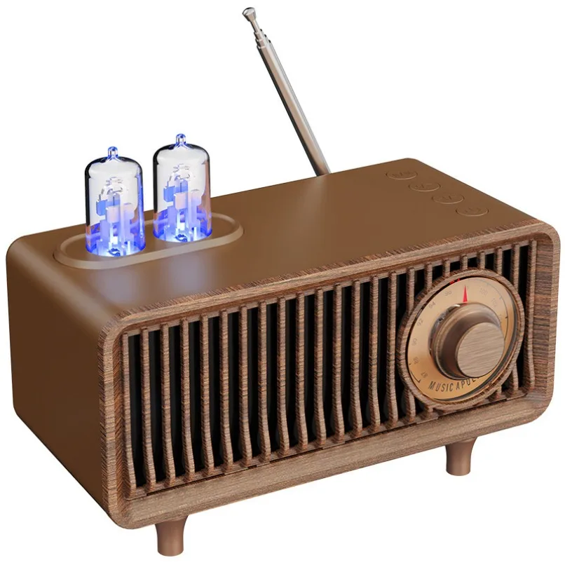 B9 Retro Wood Grain Bluetooth Speaker Creative Gift Audio Player Support TF Card FM Radio Portable Home Loudspeaker