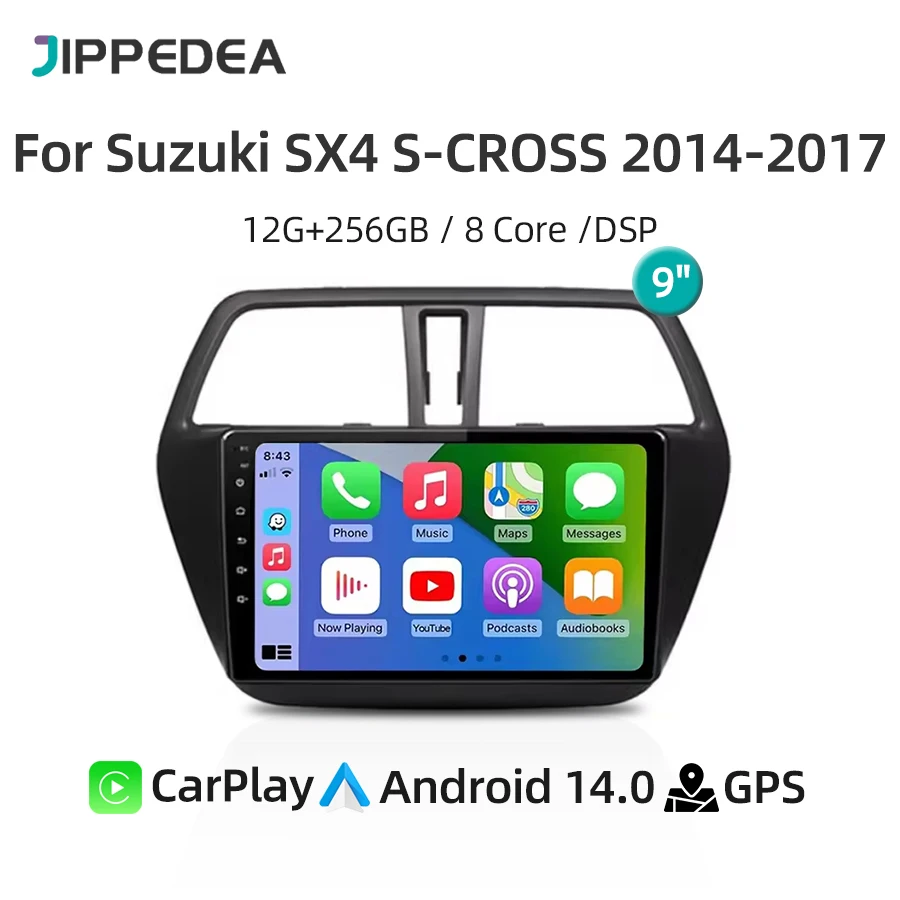 

Android 14.0 CarPlay Car Radio For Suzuki SX4 S-CROSS 2014-2017 Stereo Multimedia Video Player GPS Navigation WiFi 4G Head Unit