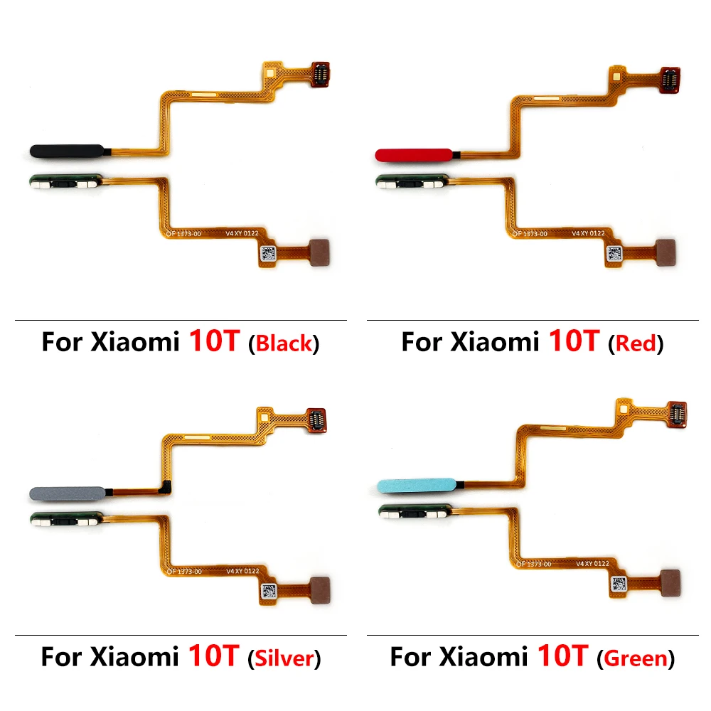 Sensor de tecla de retorno de menú de huellas dactilares para Xiaomi Mi 11 Lite 10T Pro, escáner de huellas dactilares, Cable flexible, botón de inicio, 5 piezas