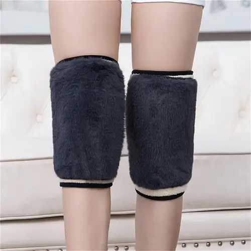 겨울용 따뜻한 무릎 패드, 남성 노인용 다리 워머, 콜드 레그 관절염 무릎 지지대, 토끼 털 무릎 보호대, 1PC 