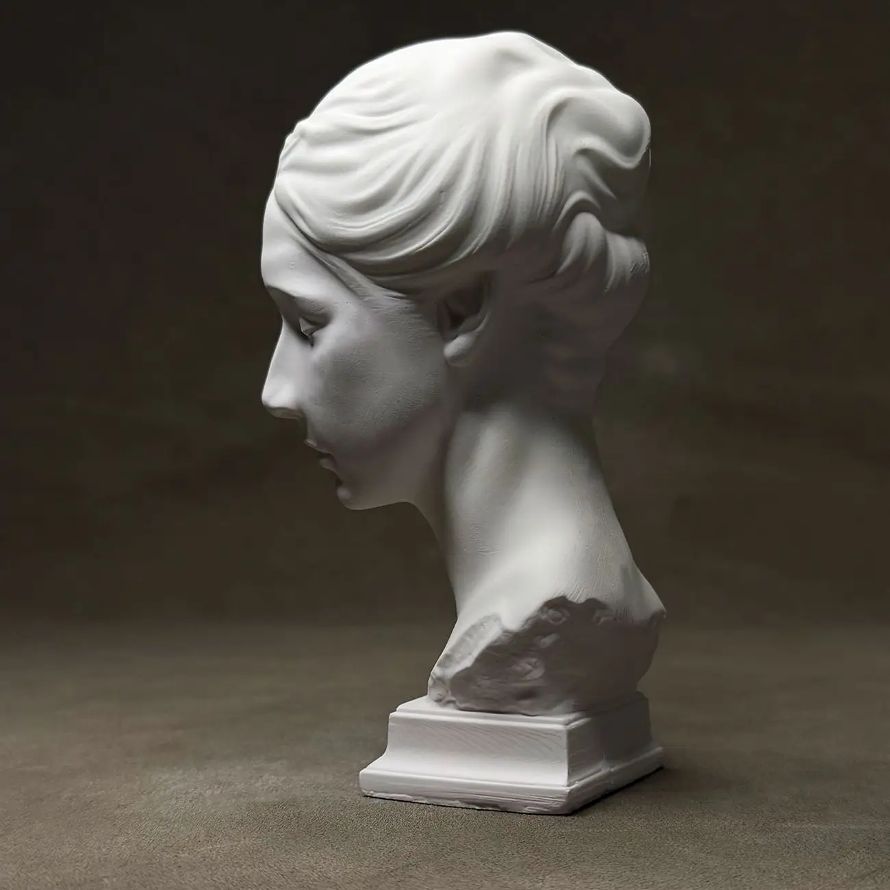 Classical Young Lady Plaster Bust Sculpture European Female Portrait Sketch Drawing Model Desktop Home Study Art Decor - view 4