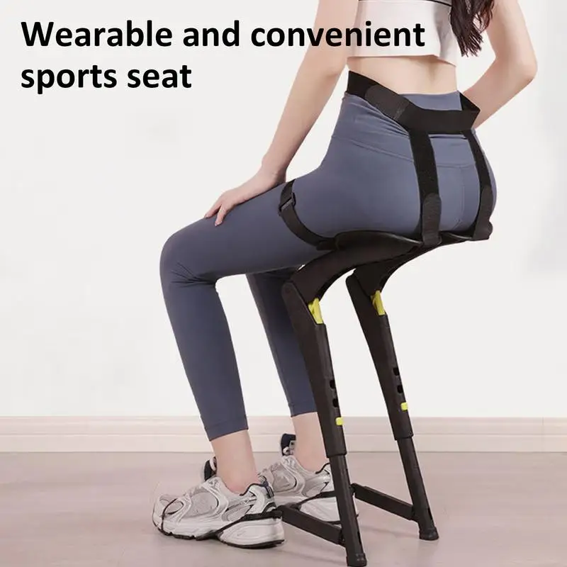 2024 Wearable Chair Portable Folding Invisible Seat & Leg Brace Lightweight 3 Gear Adjustable Wearable Leg Ergonomics Seat