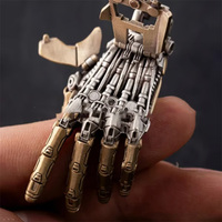 Mechanical Bionic Hand Pendant Chain Cyberpunk Style Robot Hand Pendant Movable Finger Joint Exquisite Necklace Men/Women Gift