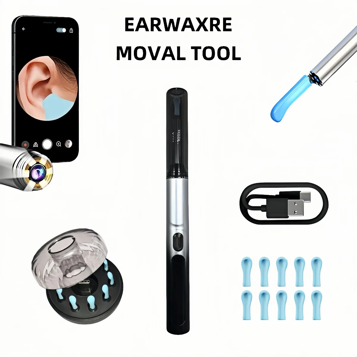 

Wi-Fi визуальный ушной прицел 1080P камера с основанием ушной ложки для iOS/Android очистка ушей отоскоп эндоскопическая камера для здоровья