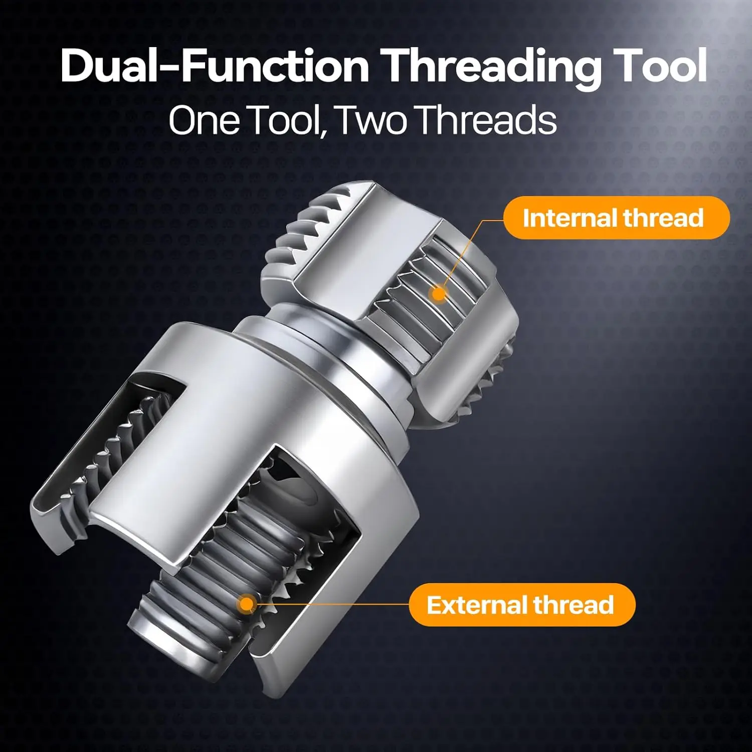2PCS Integrated Internal & External Pipe Threading Tool, 1/2